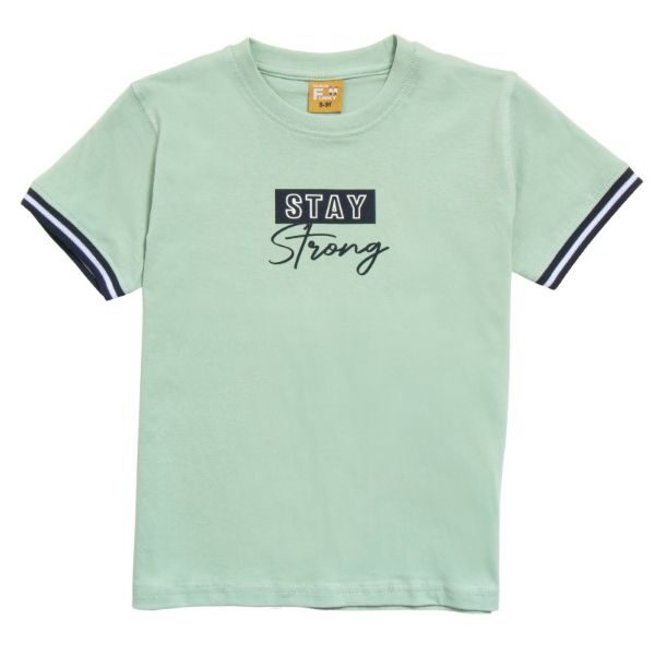 Μπλούζα κοντομάνικη για αγόρι σε χρώμα φιστικί FUNKY 123-105109-1