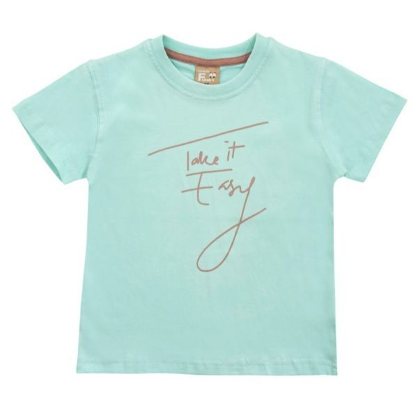 Μπλούζα κοντομάνικη για αγόρι σε χρώμα γαλαζοπράσινο FUNKY 123-305105-1