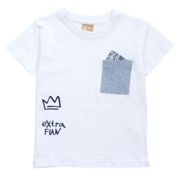 Μπλούζα κοντομάνικη για αγόρι σε χρώμα λευκό FUNKY 123-305119-1