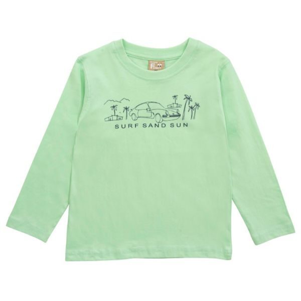 Μπλούζα κοντομάνικη για αγόρι σε χρώμα ανοιχτό πράσινο FUNKY 123-306100-2