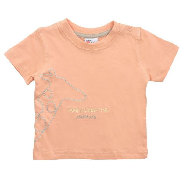 Βρεφικό μπλουζάκι κοντομάνικο αγόρι σομόν FUNKY 123-805109-2