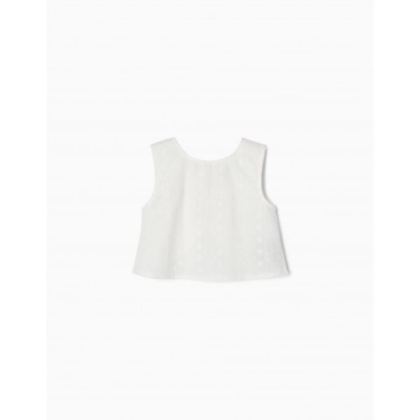 Μπλούζα crop top αμάνικη για κορίτσι σε λευκό χρώμα ZIPPY ZKGAP0302_23015