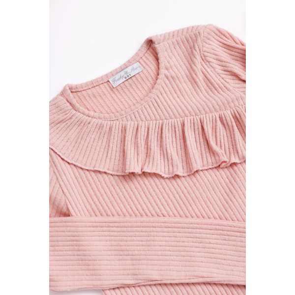 Μπλούζα μακρυμάνικη για κορίτσι σε χρώμα ροζ funky 224-506118-1