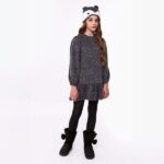 Φόρεμα φούτερ για κορίτσι μαύρο funky 224-528107-1