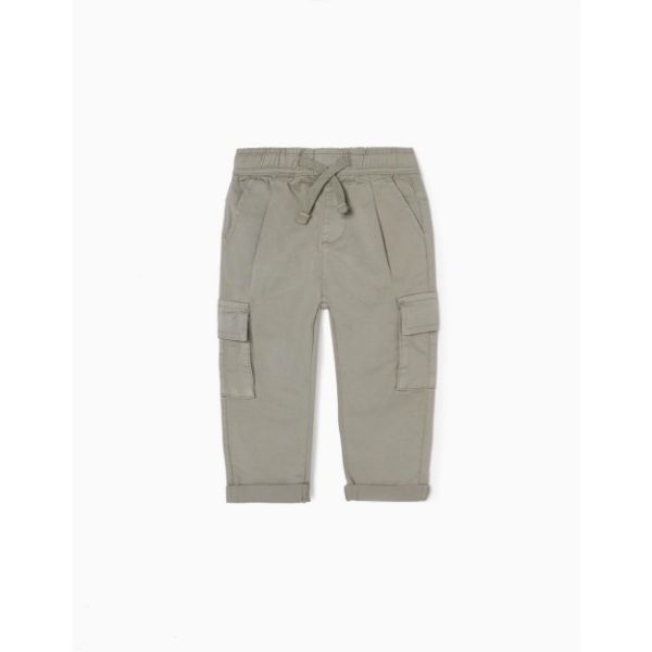 Βρεφικό παντελόνι cargo για αγόρι χρώμα ανοιχτό γκρι ZIPPY ZBBAP0401_23003