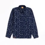 Πουκάμισο μακρυμάνικο για αγόρι χρώμα μπλε allover Funky 224-108105-1