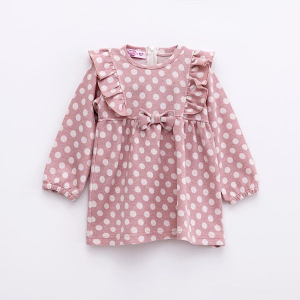Βρεφικό φόρεμα για κορίτσι σε χρώμα ροζ πουά Funky 224-929100-1