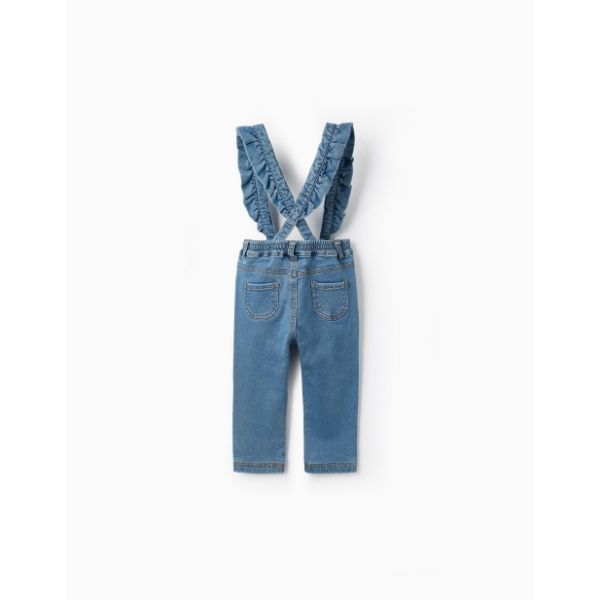 Σαλοπέτα τζιν παντελόνι βρεφικό για κορίτσι σε χρώμα μπλε Zippy ZBGAP0401_23023