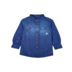 Βρεφικό πουκάμισο τζιν μακρυμάνικο για αγόρι μπλε GANG 222708