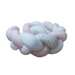 Χειροποίητη προστατευτική πλεξούδα λευκό-ροζ-λευκό ουράνιο τόξο CC24-003