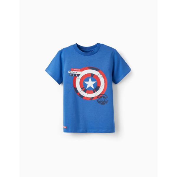 Μπλούζα κοντομάνικη για αγόρι σε χρώμα μπλε Marvel Zippy ZKBAP0303_24047
