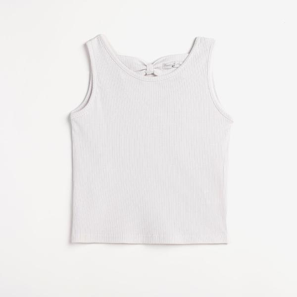 Μπλούζα μακό αμάνικη ριπ για κορίτσι σε χρώμα λευκό FUNKY 124-505126-1