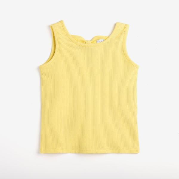 Μπλούζα μακό αμάνικη ριπ για κορίτσι σε χρώμα κίτρινο FUNKY 124-505126-3