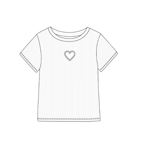 Μπλούζα μακό ριπ κοντομάνικη για κορίτσι σε χρώμα λευκό FUNKY 124-505128-2