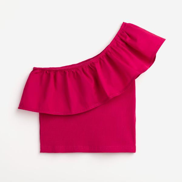Μπλούζα μακό τοπ ριπ για κορίτσι σε χρώμα φουξ FUNKY 124-505129-1
