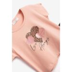 Σετ μακό βερμούδα για κορίτσι σε χρώμα ροζ-ανθρακί FUNKY 124-730101-1