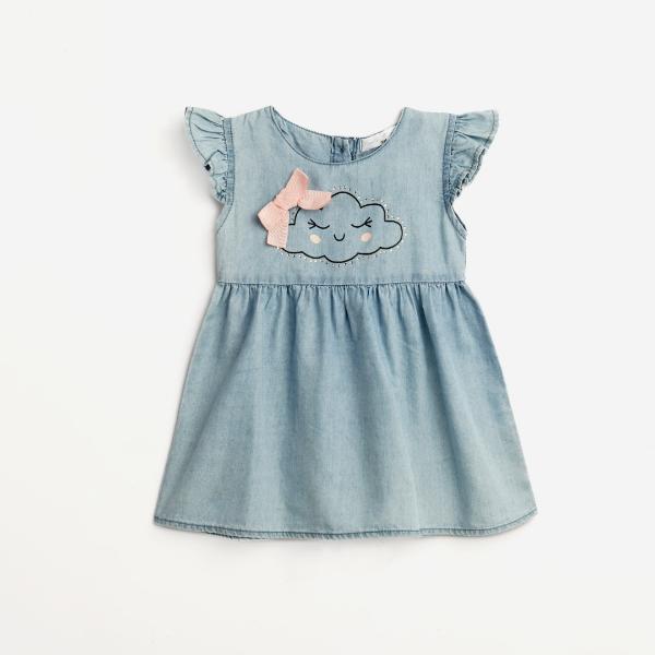 Βρεφικό φόρεμα για κορίτσι σε μπλε τζιν χρώμα FUNKY 124-929104-1