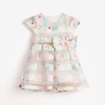 Φόρεμα καλοκαιρινό για κορίτσι εκρού-ροζ-γαλάζιο Funky 124-729102-1