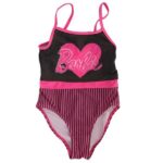 Παιδικό μαγιό ολόσωμο για κορίτσι μαύρο-ροζ Barbie 889221