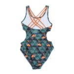 Μαγιό ολόσωμο για κορίτσι μαύρο-πράσινο- κοραλλί Tortue S4-112-157