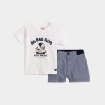 Βρεφικό σετ σταθερό καλοκαιρινό για αγόρι χρώμα λευκό-μπλε FUNKY 124-822107-1