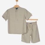 Σετ καλοκαιρινό για αγόρι σε χρώμα μπεζ Gang 124536