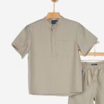 Σετ καλοκαιρινό για αγόρι σε χρώμα μπεζ Gang 124536