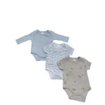 Βρεφικό σετ 3τμχ φανελάκια για αγόρι γκρι-μπεζ-γκρι ανοιχτό Funky 225-050141-1