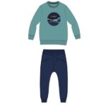 Παιδικό σετ φόρμες φούτερ για αγόρι μέντα-μπλε Funky 225-117161-2