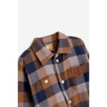 Πουκάμισο βαμβακερό μακρυμάνικο για αγόρι σε χρώμα καφέ-μπεζ-μπλε καρό Funky 225-308104-1