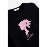 Μπλούζα μακό μακρυμάνικη Barbie για κορίτσι σε χρώμα μαύρο Funky 225-506106-2