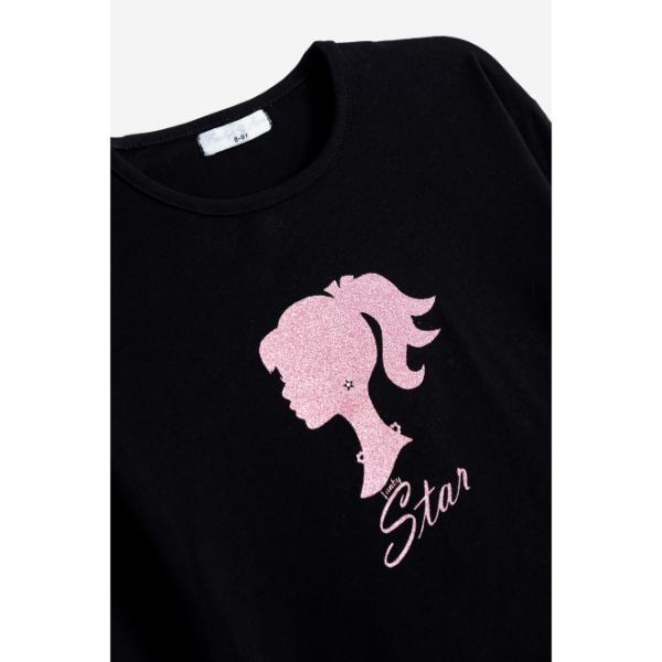 Μπλούζα μακό μακρυμάνικη Barbie για κορίτσι σε χρώμα μαύρο Funky 225-506106-2