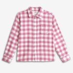 Πουκάμισο βαμβακερό για κορίτσι σε χρώμα ροζ-λευκό καρό Funky 225-508101-1