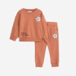 Σετ φόρμες φούτερ για κορίτσι σε χρώμα σκούρο ροδακινί Funky 225-717100-2