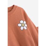 Σετ φόρμες φούτερ για κορίτσι σε χρώμα σκούρο ροδακινί Funky 225-717100-2