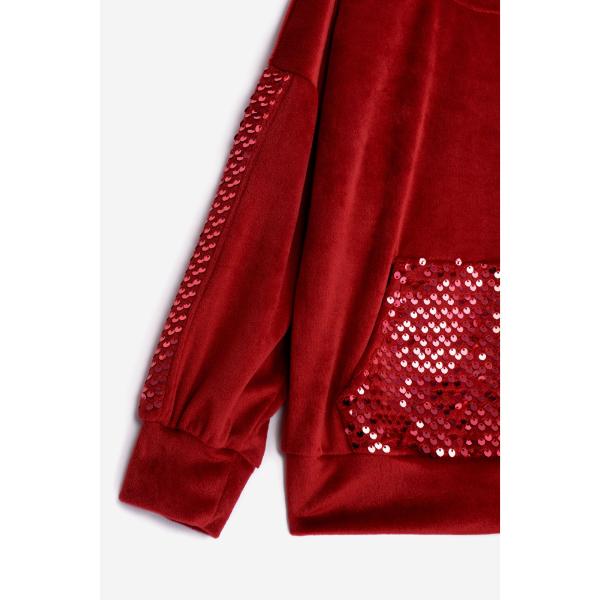 Σετ φόρμες βελουτέ για κορίτσι σε χρώμα cherry Funky 225-717120-2
