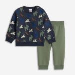 Βρεφικό σετ φόρμες για αγόρι σε χρώμα ανθρακί-χακί Funky 225-817108-1