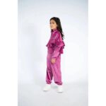 Σετ φόρμες βελουτέ ζακέτα για κορίτσι σε χρώμα μωβ Minimo MI36020-00441