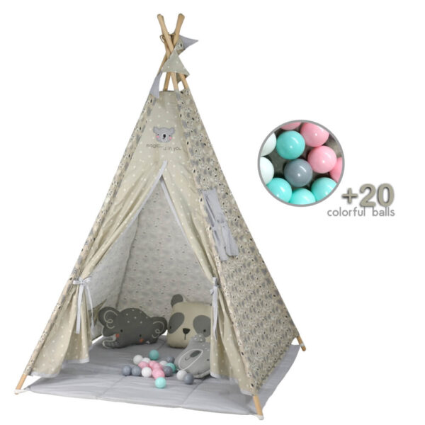 Παιδική Σκηνή Panda Με 20 Μπάλες Bebe Stars 302-187