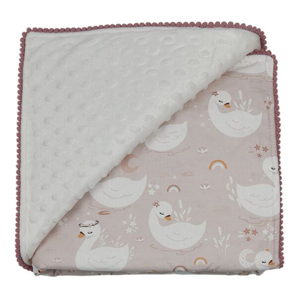 Κουβέρτα Αγκαλιάς Minky Swan 90x90 Bebe Stars 3143