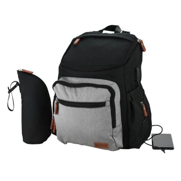 Τσάντα Πλάτης Αλλαξιέρα Με USB Moon Grey Bebe Stars 590-189