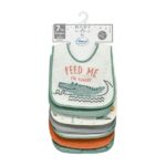 Σαλιάρες σετ 7 τμχ. με Αδιάβροχη Επένδυση Crocodile Green Dimcol 31300702001