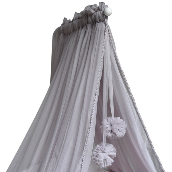 Κουνουπιέρα Κρεβατιού Με Pom-Pom Grey Bebe Stars 603-186