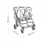 Καρότσι Διδύμων Double Trouble Petrol Bebe Stars 7901-184