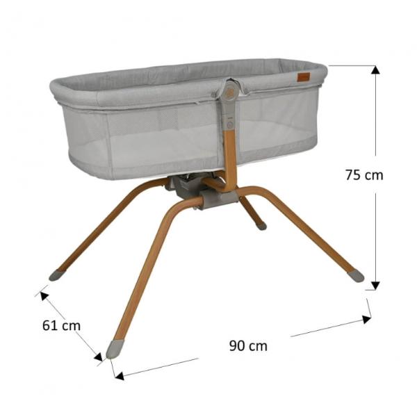 Λίκνο Chic 2 in 1 Light Grey Bebe Stars 843-182