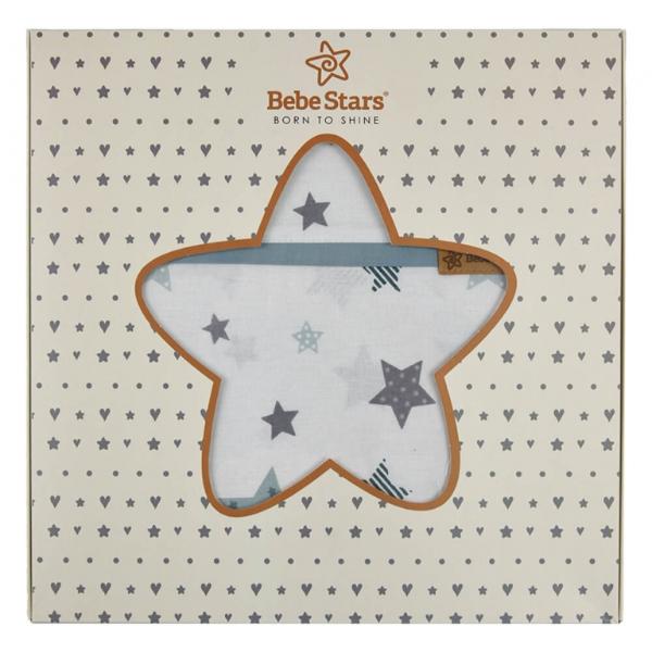 Σετ Σεντόνια 3τμχ Grey Stars Bebe Stars 201-184