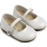 Βαπτιστικές Δερμάτινες Μπαλαρίνες BABYWALKER Λευκό BS3502