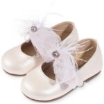 Βαπτιστικές Δερμάτινες Μπαλαρίνες BABYWALKER Εκρού-Ροζ BS3562