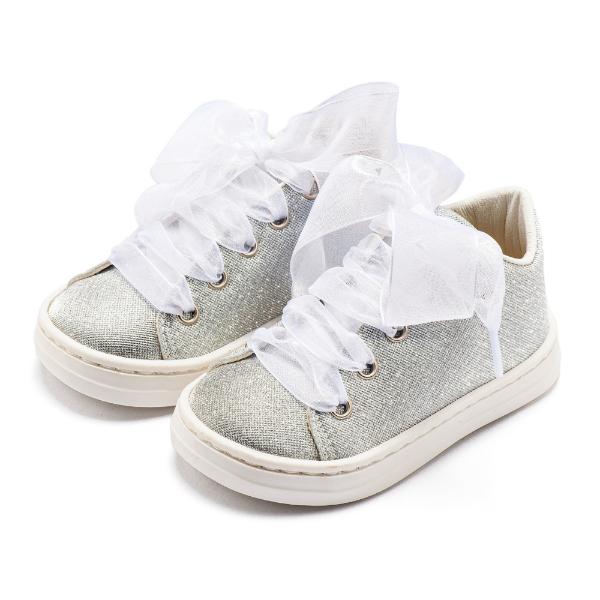 Βαπτιστικά Υφασμάτινα Sneakers BABYWALKER Ασημί BW4864