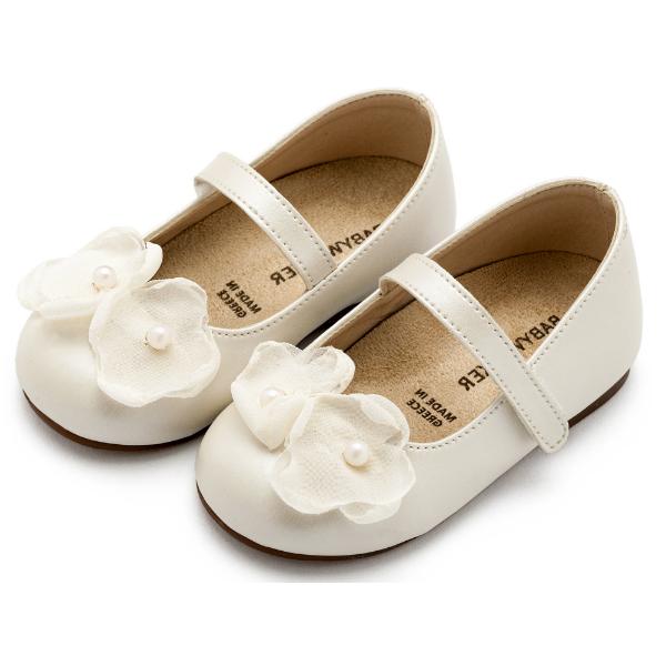 Βαπτιστικές Δερμάτινες Μπαλαρίνες BABYWALKER Εκρού BW4868